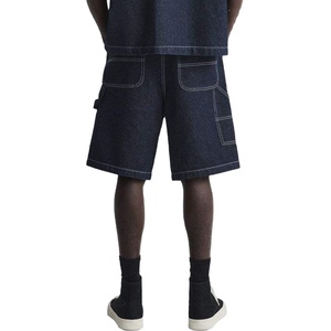 Shorts de travail décontractés pour hommes, style streetwear d'été, coupe ample, avec surpiqûres contrastées, en coton élastique - Product Image 2