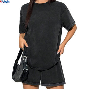 Streetwear Crew Neck T <b>Shirt</b> Vintage <b>Shorts</b> <b>Sets</b> for <b>Women</b> High Quality Custom Acid Wash <b>Short</b> Sleeve T <b>Shirt</b> <b>and</b> <b>Shorts</b> <b>Set</b> - Product Image 6