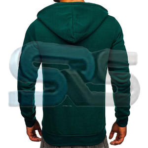 Sudadera con capucha y cremallera de mezcla de algodón básico para hombre, chaqueta holgada con capucha y logotipo personalizado para Fitness, sudadera informal de moda de invierno - Product Image 6