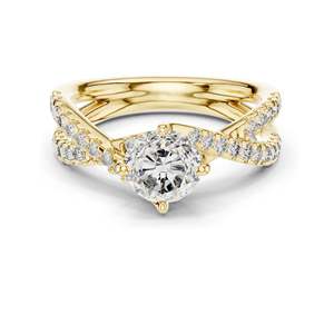 1.384 CT Lab Diamond Crisscross Engagement <b>Ring</b> for Women Round Brilliant Cut VVS-VS EF Clarity 18KT, 14KT, 10KT Gold & - Product Image 3