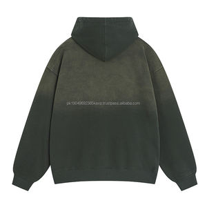 Sweat-shirts pour hommes délavés au soleil 400gsm Coton lourd unisexe surdimensionné streetwear dégradé couleur lavage à l'acide impression DTG Sweat-shirt personnalisé pour hommes - Product Image 3