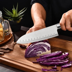 Commandes en gros personnalisées OEM ODM Service lame tranchante en acier inoxydable manche en bois ensemble de couteaux japonais de chef ensemble de couteaux de chef - Product Image 5