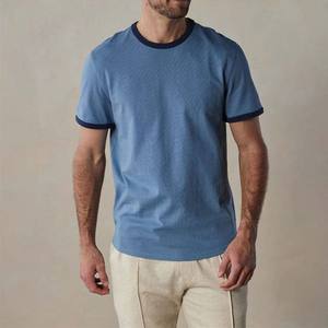 Precio al por mayor jóvenes 220gsm costura personalizada buena calidad ropa de hombre de talla grande camiseta en blanco Ringer algodón hombres camisetas - Product Image 3