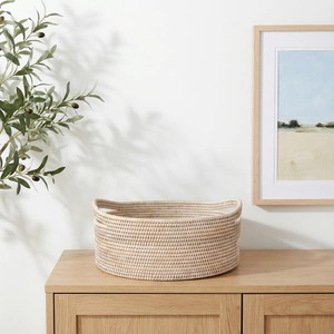 <b>Rattan</b> basket with integrated handle Handmade Storage Baskets Natural <b>Rattan</b> Modern Multifunction Made in Viet - Product Image 5