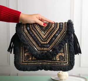 กระเป๋าผ้าคลัทช์ปักลายสไตล์โบฮีเมียนกระเป๋าถือดีไซน์แฟนซีซับในขายส่ง - Product Image 5