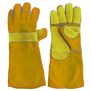 Cuir de qualité supérieure renforcé robuste en cuir de vache fendu résistant à la chaleur et gants de sécurité de protection gant de soudage - Product Image 2