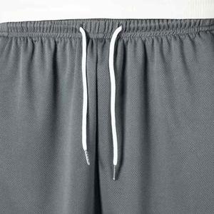 Unisex Gray Basketball Shorts Elastic Waist Solid Color Breathable Eco-Friendly Quick Dry <b>Mesh</b> Polyester Summer Sports Wear - Product Image 3