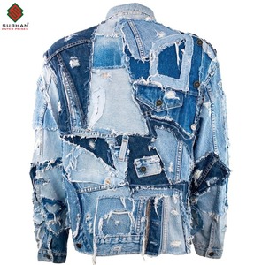 Veste en jean avec strass, délavage acide, motif uni, délavage moyen, style streetwear pour toutes les saisons - Product Image 5