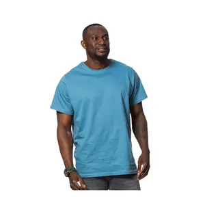 Erkek giyim erkek tişört mavi renk Polyester büyük boy yüksek kaliteli yumuşak prim özel prim-türkiye'den