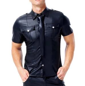 เสื้อเชิ้ตหนังแท้ผู้ชาย ขายส่ง คุณภาพพรีเมียม แขนสั้น ระบายอากาศดี แฟชั่นฮิปฮอป สั่งทำได้ - Product Image 1