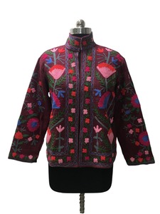 Chaqueta de algodón para mujer hecha a mano Boho Chic Multicolor Suzani bordado transpirable diseño Floral Vintage Casual Chaqueta corta - Product Image 3
