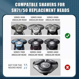 Cabezales de Afeitado de Repuesto con Doble Cuchilla para Afeitadoras Eléctricas, Resistentes al Agua IPX7, Alimentación USB, Lavables, para Uso Facial, Color Negro - Product Image 5