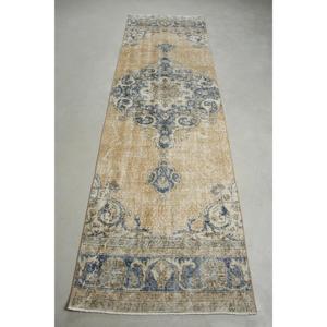 3x10,2 ft Turkish Vintage Rug, Runner Rug, <b>Brown</b> <b>Wool</b> Rug - Product Image 1