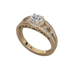 Anillo de Lujo Chapado en Oro de 14K con Diamantes Cultivados en Laboratorio, Diseño Clásico, Joyería Fina, Estilo Romántico, Aniversario, Compromiso, Boda, Especial - Product Image 1