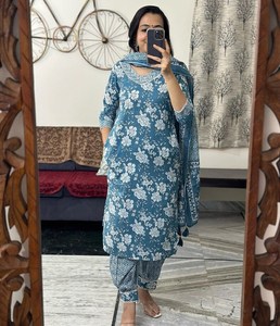 Derniers designs indiens traditionnels modernes Tenue de fête afghane en coton pour femmes de fournisseur indien - Product Image 4