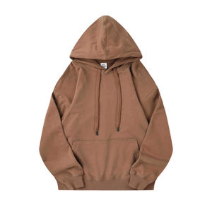 Sweat à capuche en coton éponge pur 350g pour hommes, printemps automne, imprimé personnalisé, motif solide, col à capuche et épaules tombantes. - Product Image 1