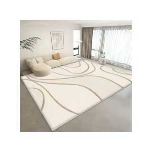 Alfombra de lana bordada hecha a mano de alta calidad, diseño de mármol abstracto con mechones, nueva colección de algodón para el trabajo en casa, 1 pieza - Product Image 3