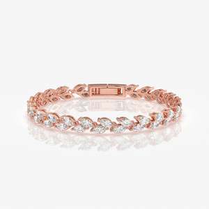 สร้อยข้อมือเพชรประดับแบบคลาสสิกทอง18K หรูหราและหรูหรา - Product Image 4