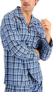 Flannel Sleepwear Suit <b>Men's</b> Button Down <b>Shirts</b> Trouser Pajamas <b>Night</b> Suit Check Design Notch Collar <b>Shirts</b> <b>Night</b> Dress - Product Image 3