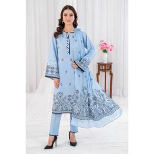Conjunto de Traje Jacquard Azul de 3 Piezas Sin Coser para Mujer - Product Image 3