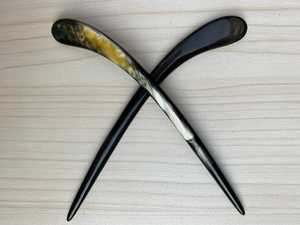 Bâton de cheveux en corne de buffle fait main classique accessoire de cheveux élégant pour un look quotidien de l'Inde - Product Image 5