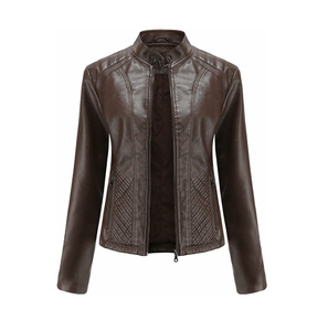 Chaqueta de cuero suave de nuevo estilo 2025 para mujer, chaqueta de cuero de invierno transpirable hecha a medida de alta calidad - Product Image 5