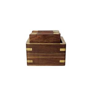 Venta al por mayor de vajilla de lujo personalizada posavasos absorbentes de madera de acacia posavasos de madera para cocina regalo por HF CRAFTS - Product Image 2