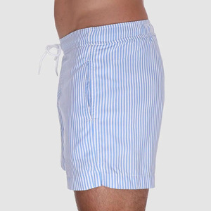 กางเกงขาสั้นลำลองผู้ชาย 5 นิ้ว ผ้าฝรั่งเศสเทอร์รี่ลายทางสั่งทำพิเศษ ระบายอากาศได้ดี ผ้าฝ้ายเนื้อนุ่ม ไม่ยับ สไตล์สตรีทแวร์ - Product Image 4