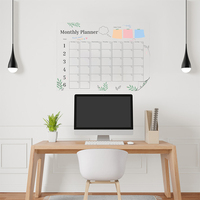 Planificateur mensuel effaçable à sec réutilisable, modèle 2, tableau blanc statique, calendrier mural en polystyrène pour la maison et le bureau