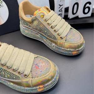 2024, zapatillas gruesas de alta calidad para mujer, moda informal, estilos para caminar, forro de cuero genuino, tela con cierre de cordones, parte superior - Product Image 5