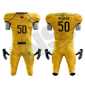 Custom Design <b>Heat</b>-Transfer Printed American Football Jersey Sportswear Sets Short Comfortable Uniforms Premium Quality Quick - Product Image 1