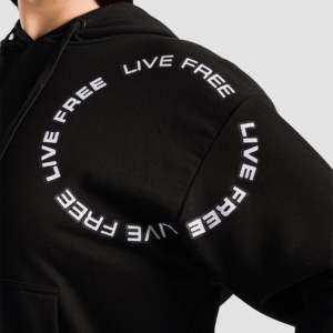 Sudadera con Capucha Regular Live Free, Diseño Negro Transpirable para la Temporada de Otoño - Product Image 5