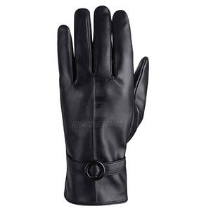 Gants de conduite d'hiver sur mesure en gros, en cuir de haute qualité, antidérapants, avec sangle de poignet réglable pour hommes - Product Image 2