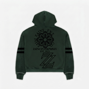 Sudadera con capucha para hombre con cremallera, 380 GSM, de algodón y poliéster premium, forro polar lavado, azul cielo, de alto gramaje, con logo frontal bordado personalizado, antiarrugas. - Product Image 2