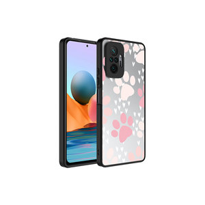 Funda de Silicona para Teléfono con Espejo ATA Brillante de Lujo para Xiaomi Redmi Note 10 Pro, Diseño de Huella de Perro con Protección para la Cámara, Modelo 12Promax - Product Image 1
