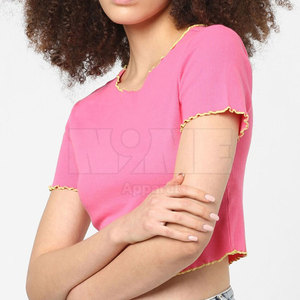Haute qualité femmes haut court T-Shirt dernière conception haut court T-Shirt coton Polyester femmes haut court T-Shirt - Product Image 3
