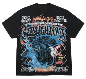 เสื้อยืดฮิปฮอปสไตล์เรโทรสำหรับผู้ชายเสื้อยืดลายกราฟิกทรงโอเวอร์ไซส์ผ้าคอตตอนสี DTG สำหรับ100% - Product Image 4