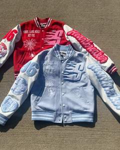 2024 nouveauté hommes en cuir manches Baseball Letterman Varsity vestes vente chaude veste d'hiver pour hommes - Product Image 3