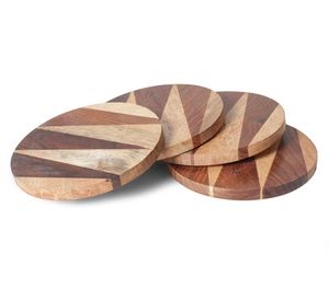 ที่รองแก้วไม้ทำด้วยมือสไตล์คลาสสิกที่รองแก้วทำจากเรซินธรรมชาติสินค้ามาใหม่ - Product Image 3