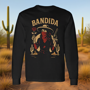 T-Shirt Promozionale a Maniche Lunghe in Stile Bandida Chicana Messicana Latina - Product Image 3