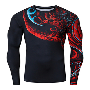 Hombres logotipo personalizado impreso Rash Guard venta al por mayor de cuello redondo ropa para Artes Marciales Jiu Jitsu Kimono De Jiu Jitsu Rash Guard - Product Image 2