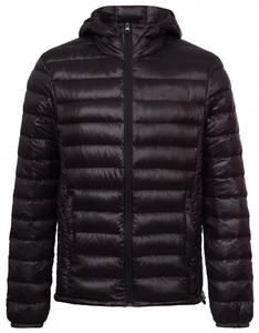 Chaqueta acolchada ligera aislada para hombre al por mayor, Abrigo con capucha brillante para invierno informal, ropa deportiva delantera - Product Image 4