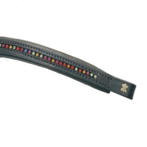 Banda de ceja de caballo de cuero acolchado suave con forma de onda de canal vacío al por mayor con banda de ceja de cadena de cristal de diamante de una sola fila de colores - Product Image 4
