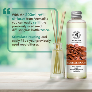 Recharge liquide pour diffuseur d'arômes Aromatika au bois de santal naturel 200 ml – Huile parfumée longue durée pour diffuseur à bâtonnets - Product Image 2