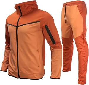 Conjunto Atlético informal personalizado de 2 piezas para hombre, chaqueta de manga larga para correr, pantalones, chándal de invierno en tela polar transpirable - Product Image 1