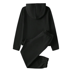 Conjunto Deportivo de Dos Piezas con Sudadera con Capucha y Pantalones Jogger de Felpa de Algodón con Estampado de Ondas, Ropa Deportiva de Invierno Unisex al por Mayor - Product Image 5