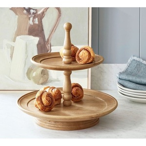 Piédestal d'affichage de gâteau en bois de mangue à 3 niveaux fait à la main pour la maison, les restaurants et les fêtes. - Product Image 3