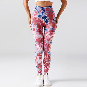 Leggings de sport respirants de haute qualité avec effet scrunch butt et tie-dye pour filles, pantalons de sport d'extérieur - Product Image 5