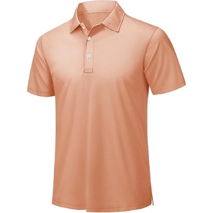 Polo de alto rendimiento de secado rápido para hombre en color Canyon Peach, tamaño y diseño personalizados, precio al por mayor. - Product Image 1