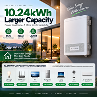 Batterie au lithium LiFePO4 10 kWh 51,2 V 200 Ah, système de stockage d'énergie domestique ESS, système de batterie solaire pour l'alimentation de secours résidentielle